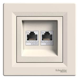 SE ASFORA dupla komunikaciona utičnica RJ45 kat. 5e UTP krem