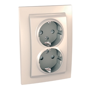 SE Unica 2 kompletne utičnice 2P+E DE 2 m krem