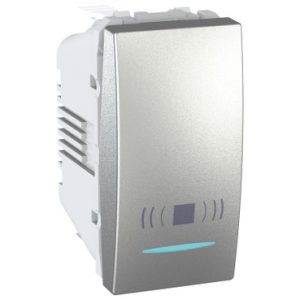 SE Unica Top/Class  taster lokator sa simbolom zvona  10 A 250 VAC  1 m  alum.