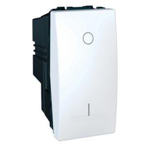 SE Unica  dvopolni prekidač 16 AX 250 VAC  1 m  beli