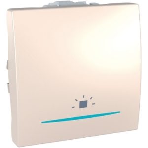 SE Unica  taster lokator sa simbolom svetla  10 A 250 VAC  2 m  krem