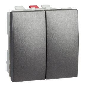 SE Unica Top/Class  dvostruki naizmenični prekidač  10 AX 250 VAC  2 m  grafit