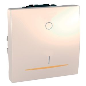 SE Unica  dvopolni prekidač indikator  16 AX 250 VAC  2 m  krem