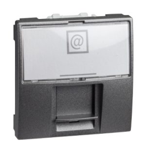 SE Unica Top/Class  1 RJ45 utičnica (S-One)  2 m  kat. 5e  UTP  grafit