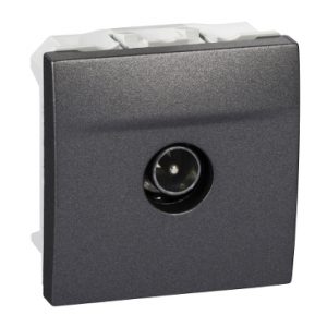 SE Unica Top/Class SAT jednostruka oklopljena utičnica muška prolazna grafit