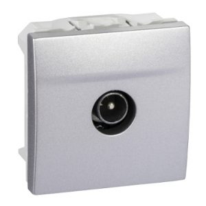 SE Unica Top/Class  SAT jednostruka oklop. utičnica-muška prolazna  aluminijum