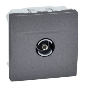 SE Unica Top/Class  TV jednostruka oklop. utičnica  ženska pojedinačna  grafit