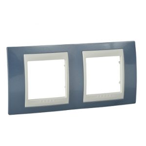 SE Unica Plus  dekorativni ram  dvostruki  H71  glečerno plava/krem