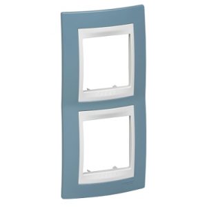 SE Unica Plus  dekorativni ram  dvostruki  mangan plava/beli