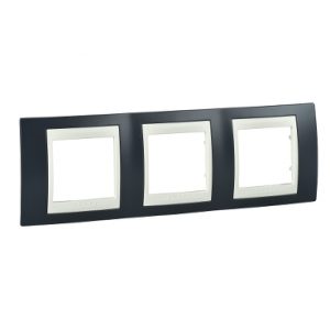 SE Unica Plus  dekorativni ram  trostruki  H71  kamen siva/krem