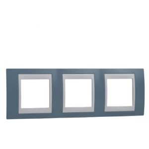 SE Unica Plus  dekorativni ram  trostruki  H71  mangan plava/beli