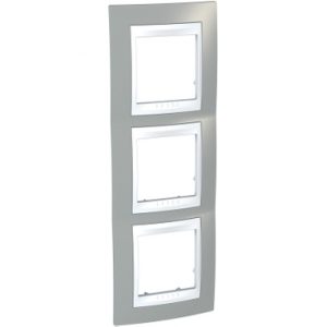 SE Unica Plus  dekorativni ram  trostruki  mist siva/beli