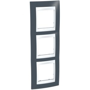 SE Unica Plus  dekorativni ram  trostruki  kamen siva/beli