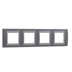 SE Unica Plus  dekorativni ram  četvorostruki  H71  mist siva/beli