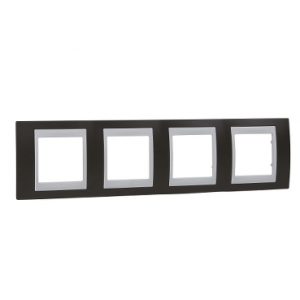 SE Unica Plus  dekorativni ram  četvorostruki  H71  kakao/beli
