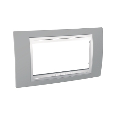 SE Unica Plus  dekorativni ram  4 modula  mist siva/beli