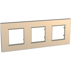 SE Unica Quadro Metallized  dekorativni ram  trostruki  H71/V71  bakar