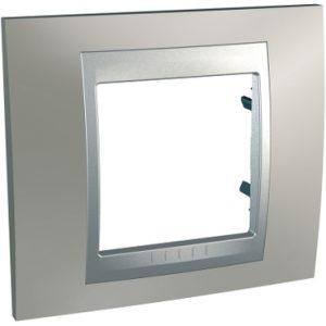 SE Unica Top  dekorativni ram  jednostruki  mat nikl/aluminijum