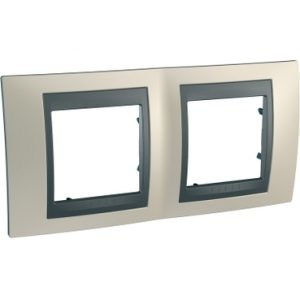 SE Unica Top  dekorativni ram  dvostruki  H71  opal titanijum/grafit