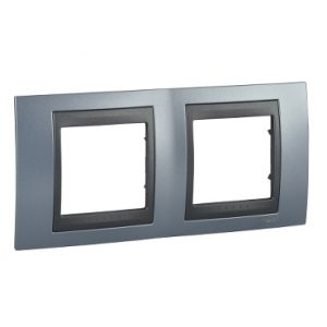 SE Unica Top  dekorativni ram  dvostruki  H71  beryl plava/grafit