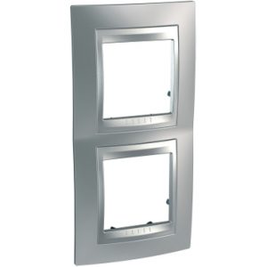 SE Unica Top  dekorativni ram  dvostruki  sjajno hrom/aluminijum