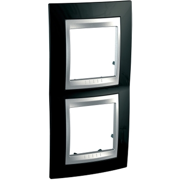 SE Unica Top  dekorativni ram  dvostruki  rodijum crna/aluminijum