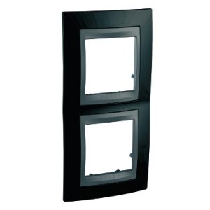 SE Unica Top  dekorativni ram  dvostruki  rodijum crna/grafit