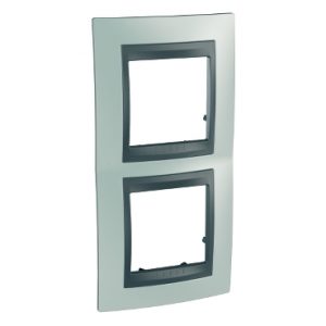 SE Unica Top  dekorativni ram  dvostruki  vertikalni  fluor zelena/grafit