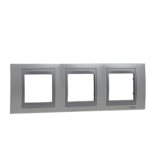 SE Unica Top  dekorativni ram  trostruki H71  top bela/aluminijum