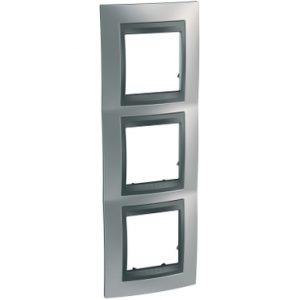 SE Unica Top  dekorativni ram  trostruki  H71  sjajno hrom/grafit