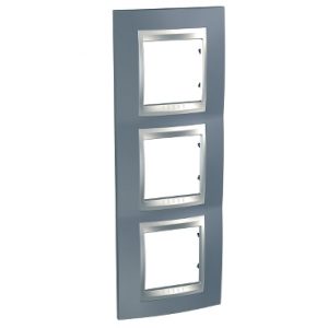 SE Unica Top  dekorativni ram  trostruki  vertikalni  metal siva/aluminijum