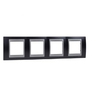 SE Unica Top  dekorativni ram  četvorostruki  H71  metal siva/aluminijum