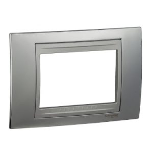 SE Unica Top  dekorativni ram  3 modula  svetlo hrom/aluminijum