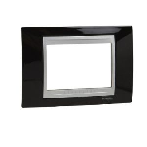 SE Unica Top  dekorativni ram  3 modula  rodijum crna/aluminijum