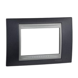 SE Unica Top  dekorativni ram  3 modula  metal siva/aluminijum