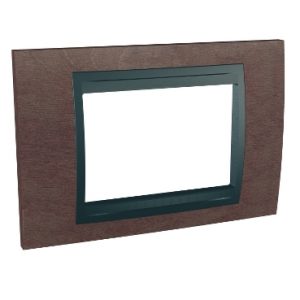 SE Unica Top  dekorativni ram  3 modula  tobacco/grafit