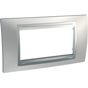 SE Unica Top  dekorativni ram  4 modula  sjajno hrom/aluminijum
