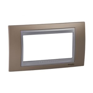 SE Unica Top  dekorativni ram  4 modula  onyx bakar/aluminijum