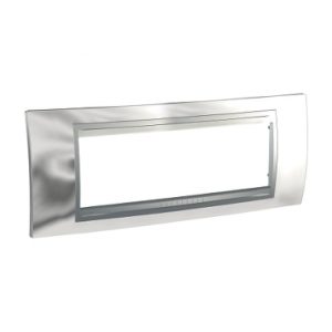 SE Unica Top  dekorativni ram  6 modula  svetlo hrom/aluminijum