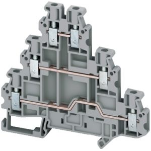 SE Linergy standardna redna stezaljka  2.5mm² 20A tri nivoa 1x1 vijčana  siva