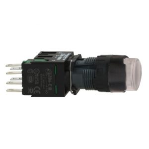 SE Beli izbočeni kompletni svetleći taster Ø16 sa povratkom 1NO 12...24V