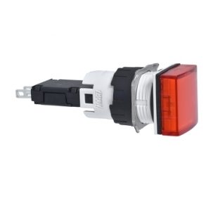SE Kvadratna crvena kompletna signalna lampica Ø16 sa integrisanim LED 12...24V