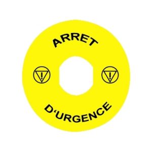 SE Oznaka Ø90 za nužno isključenje  ARRET D'URGENCE/logo ISO13850
