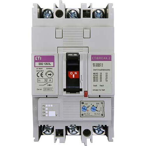 ETI prekidač 20-1600A EB2 125/3L 32A 3p