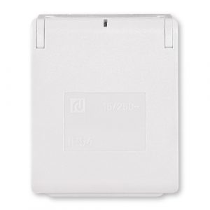 Priključnica dvopolna 16A 250V~ za ugradnju na panel IP54  bela