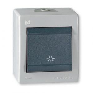 POWER Taster sklopka za svetlo  10A 250V~ IP44  sivo /antracit