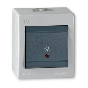POWER Taster sklopka OG za svetlo sa indikacijom 10A siva-antracit