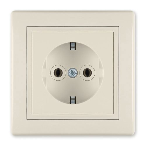PRESTIGE Priključnica dvopolna sa porcelanskim telom krem b/m