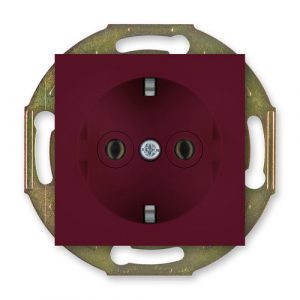 PRESTIGE Mehanizam priključnice dvopolne  sa porc. telom  bordo blok