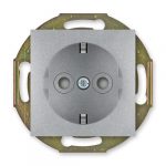 PRESTIGE Mehanizam priklj. dvopolne  sa zašt. kont.  metalik srebrni blok